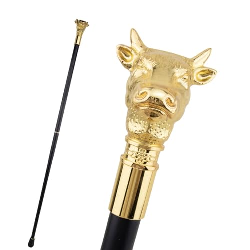 Buey Dorado Buey Caballero Paseo para Hombres y Mujeres Bastón de Moda Bastón de Paseo Bastón de Paseo con Pomo de Bastón de Pastor 93 Cm