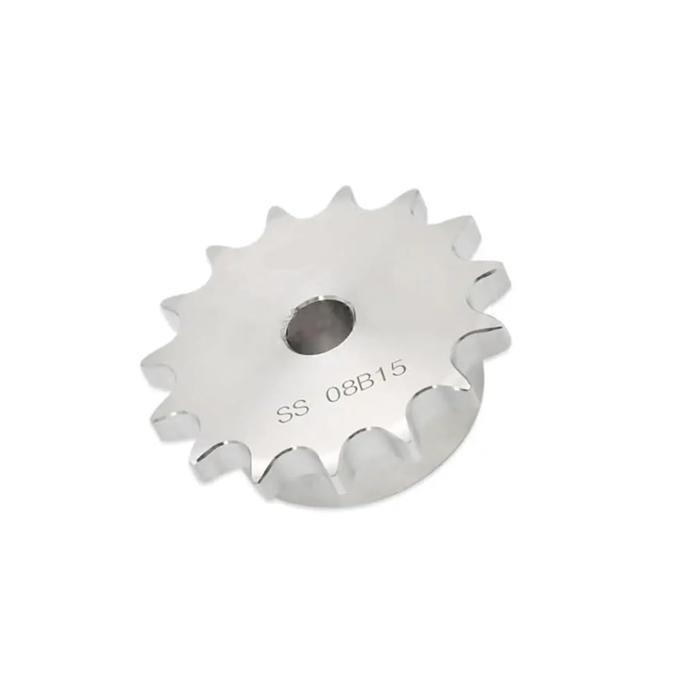 Piñón de cadena de rodillos, Piñón de cadena rodillos acero inoxidable 08B, 10-25 dientes, paso 12,7 mm