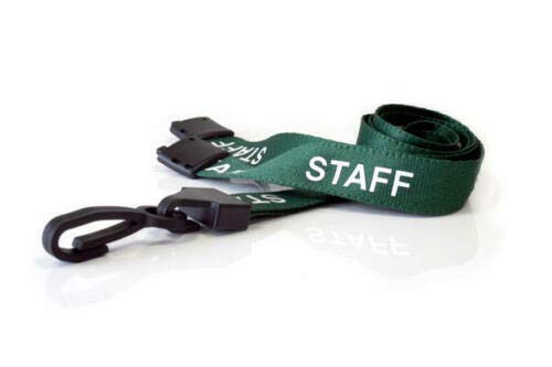 PCL Media ltd® Green Staff Neck Strap Lanyard ID Card Holder with Plastic Clip and Safety Breakaway Catch - (Pack of 50) Staff Lanyard - Image 2