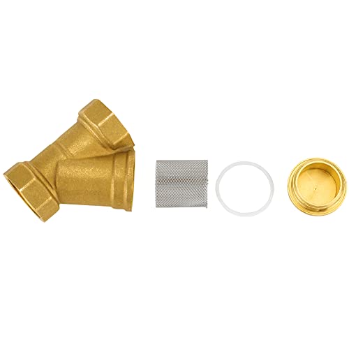 Image of Y Strainer 3 /4 Brass Sediment Filter Attachment Water Filter with 40 Mesh Filter Screen Plastic Inline Hose Filter Twist-On 0.75 Inch DN20 0