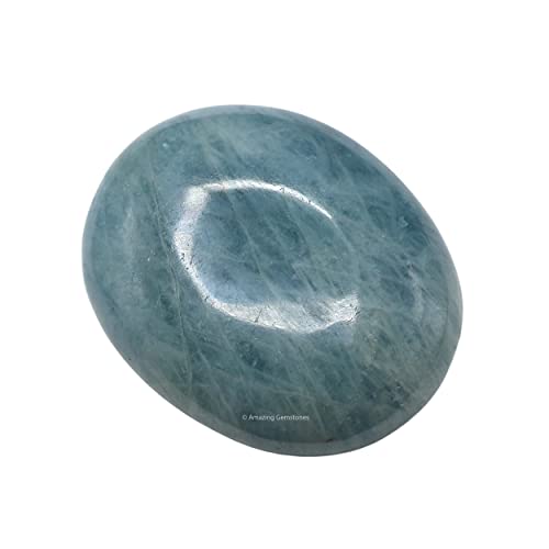 Image of Aquamarine Crystals and Healing Stones - Large Palm Stone Crystals Piedra - Crystal for Good Luck, Positive Energy, Meditation - Unique Stocking Stuffers and Birthday Gifts for Women, Men