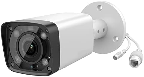 4MP Varifocal PoE IP Bullet Security Camera, 5X Optical Zoom Motorized 2.7~13.5mm VF Lens, Outdoor Surveillance Camera with 196ft IR Night Vision, 128GB SD Card Slot, IP67 Wetherproof (Upgradable)