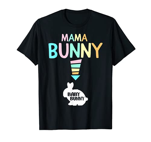 Mama Bunny Baby Huevo de Pascua Anuncio de Embarazo Embarazada Camiseta