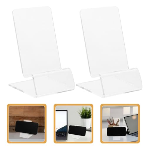 Soporte acrílico para teléfono móvil: evite caídas con este pack estable transparente 7