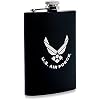US Air Force 8 oz Flask | Stainless Steel Hip Flask for Liquor | Great USAF Gift Idea for Veterans | USAF 8oz Black Flasks