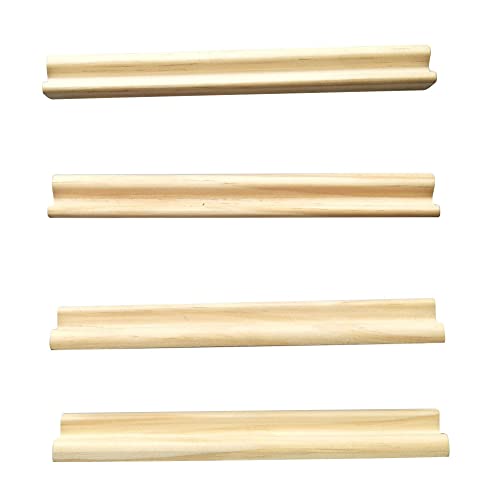 Suportes de dominó portáteis - conjunto de 4 bandejas pequenas de madeira maciça | Prateleira de jogo leve para amigos, adultos, mahjong, brinquedo de mesa, adolescentes (dominó não incluído) Misoyer