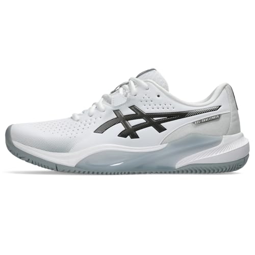 ASICS Men's Gel-Challenger 15 Clay Tennis Shoes, 8, White/Gunmetal
