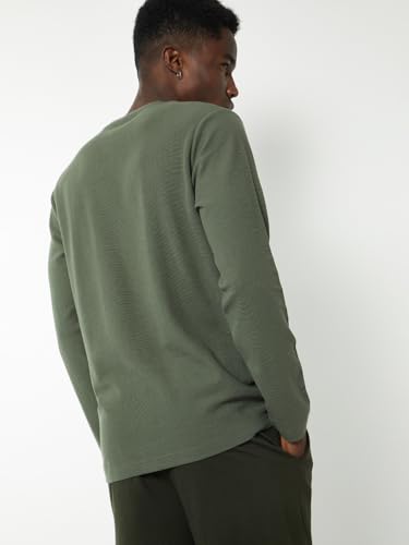 Image of Max Men Cotton Textured Long Sleeve Lounge Regular Fit T-Shirt