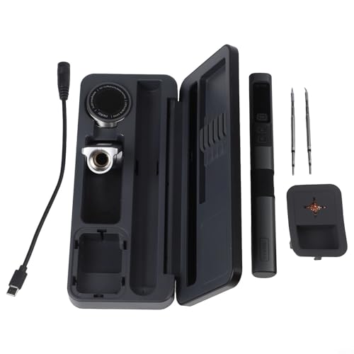 Bebykilemi Caja de almacenamiento de banco de trabajo móvil para soldador HS-02 con potencia de 100 W, pantalla a color de 0.96 pulgadas, fuente de alimentación multiprotocolo PD/QC/DC, para carcasa