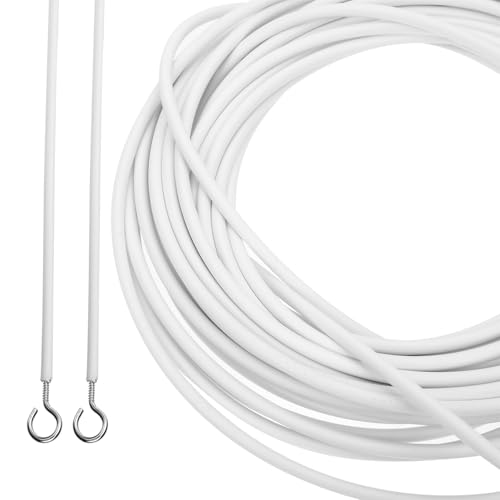 VILLCASE Kit de Accesorios para Cortinas con Cable de Alambre de Ojales y Ganchos Forma de Signo de Interrogación Sistema de Riel para Cortinas Fácil Instalación para Ventanas Multiusos