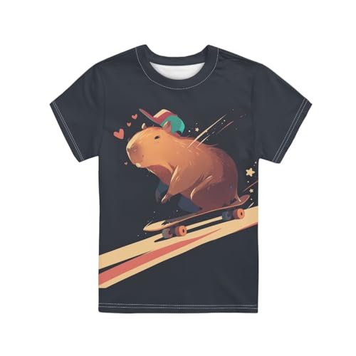Image of Xhuibop Kids T Shirts for Boys Size 3-16 Girls Short Sleeve Sportswear Active Tops