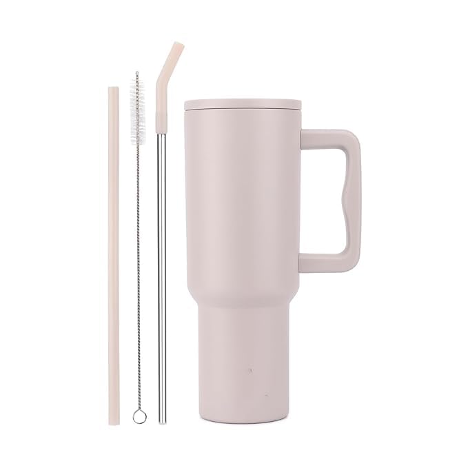 Image of Stainless Steel 1200 ml Vacuum Tumbler with Lid & Straw - Double‑Wall Insulated Cup for Travel, Gym & Office - Keeps Beverages Hot or Cold - 1.2 L Capacity (Skin)