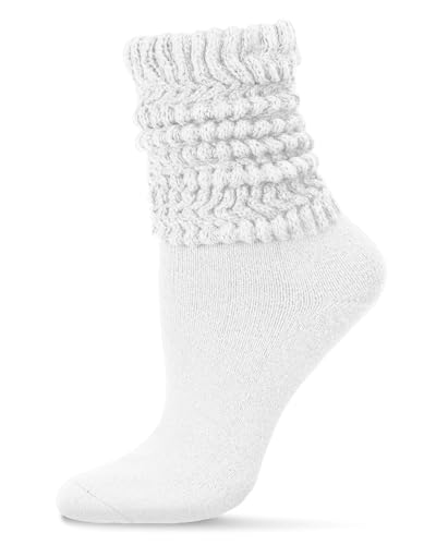 MeMoi Women's Wide Ribbed Cotton Blend Slouch Crew Socks4