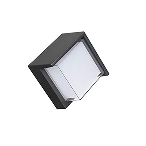 Outdoor Wall Sconce 10W LED Lamps Waterproof Indoor Modern Low Profile Lighting Fixtures 3000K Warm White Light Wall Mount Light for Porch Courtyards Matte Black Finish ?Square?