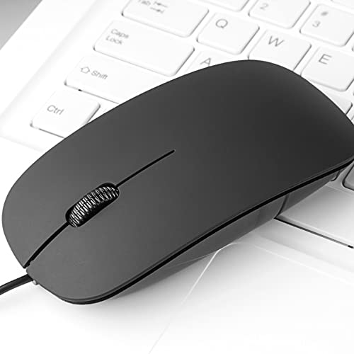Wired Mouse for Computer and Laptop, USB Corded Mouse, Right or Left Hand Use - Black