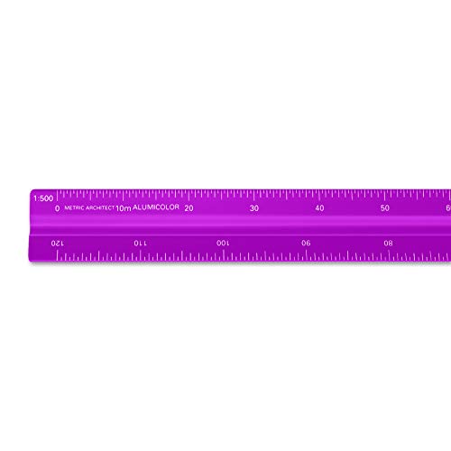 Image of Alumicolor Aluminum Architect Metric Solid Drafting Scale, 30 Centimeter, Purple