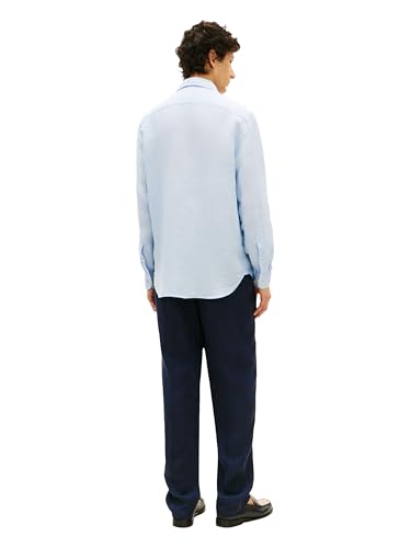 Image of Tommy Hilfiger Men's Long Sleeve Casual Linen Button Down Shirts in Regular Fit