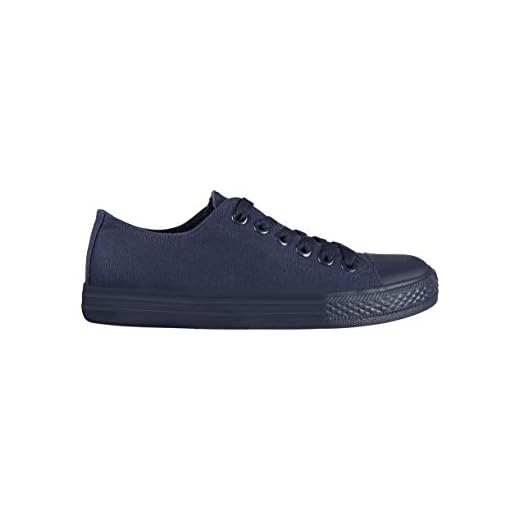 KRISP Zapatillas Mujer Tipo Estilo Imitación Casuales Lona Cordones Baja Alta Puntera Goma, (Azul Marino (3690), 40 EU (7 UK)), 3690-NVY-7