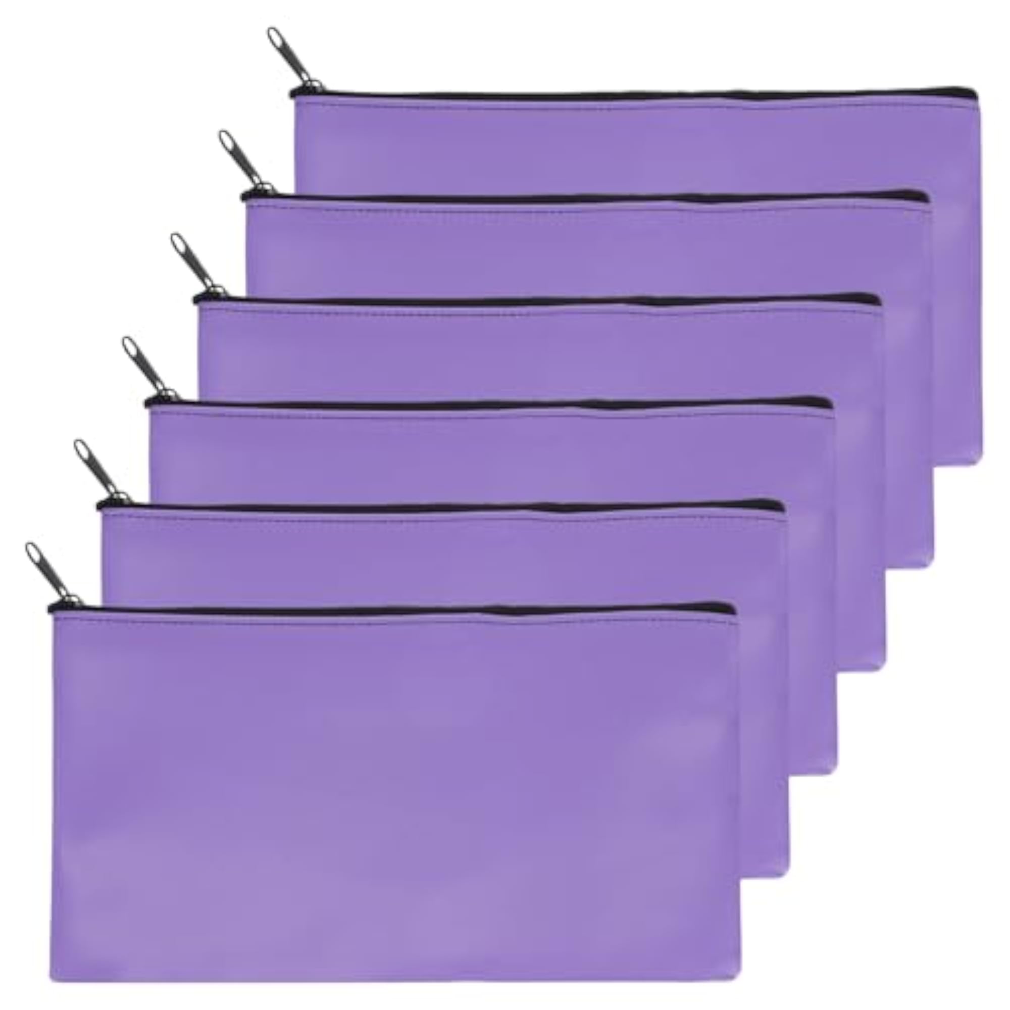 11"x 6" Violet Bank Deposit Bag, 6Pcs