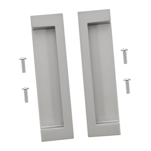 HAMPPLIES 2 piezas Tirador Empotrado para Puertas Correderas Diseño Ergonómico y Superficie Lisa para Muebles Armarios y Vestidores Acabado Negro Satinado