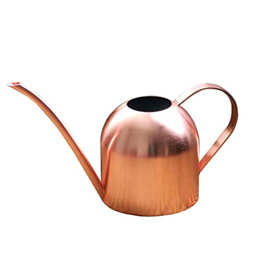 Image of Yardwe 1000ML Stainless Steel Watering Can Small Indoor Plants Water Pot with Long Spout for Office Succulents and Houseplants