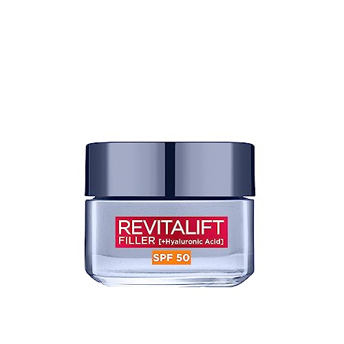 L‘Oréal Paris Revitalift Filler Deep Replumping Anti-Aging-Creme LSF 50 V-Schutz, feuchtigkeitsspendend, spendet intensive Feuchtigkeit und glättet Fältchen mit makro-, mikro- und mikroepidermischer L‘Oréal Paris Revitalift Filler Deep Replumping Anti-Aging-Creme LSF 50 V-Schutz, feuchtigkeitsspendend, spendet intensive Feuchtigkeit und glättet Fältchen mit makro-, mikro- und mikroepidermischer