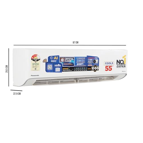 Image of Panasonic EU 7 in 1 Convertible 1.5 Ton 3Star Inverter Split,(100% Copper Condenser, CS /CU-EU18BKY3FM), With MirAie & Matter Certified 55Tested,High CFM & Eco tough Outdoor Crystal Clean Technology