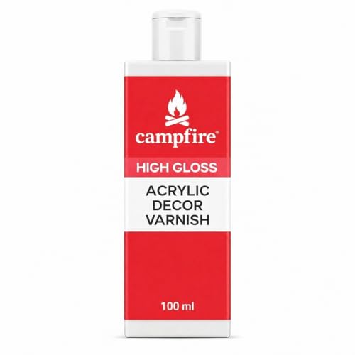Image of Campfire Acrylic Decor High Gloss Varnish for Art, Craft, Canvas, Wood & DIY Projects | Fast Drying Gloss Varnish with 20 Minutes Settle Time for Best Results (After Dry Transperent, 100 ml)