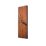 KOLYMAX Wooden Wall Clock Silent Non-Ticking, Frameless Rectangle Art Wall Clocks Farmhouse Wall Déc