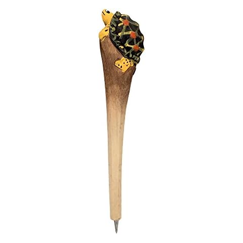 ornerx 7" Wooden Animal Handy Carving Turtle Ballpoint Pen 1PC Cover