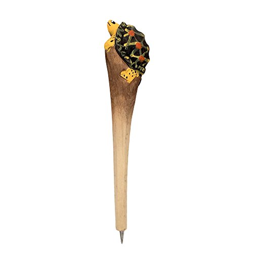 Ornerx Wooden Animal Carving Ballpoint Pen Turtle 1PC