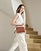 befen Soft Real Leather Crossbody Purses for Women Small Cross Body Bags Leather Shoulder Travel Purse with Built in RFID Wallet Cognac Brown