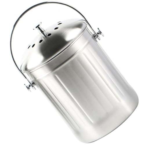 Cubo gestión compostaje de acero inoxidable con tapa prevención olores 2