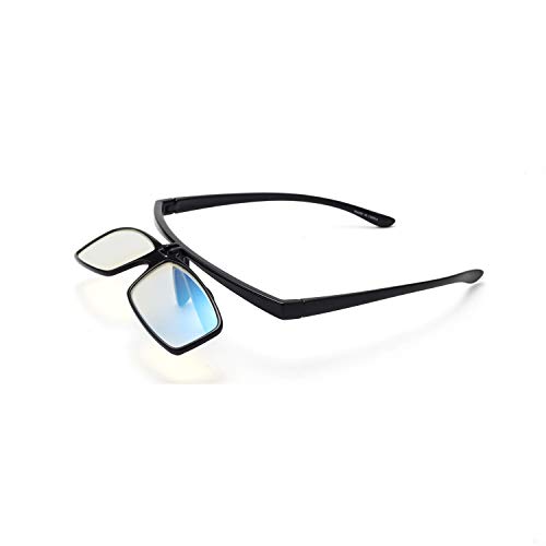 Liansan Flip Up Lens Anti Glare Blue Light PC Computer Reading Glasses for Men and Women Black +150