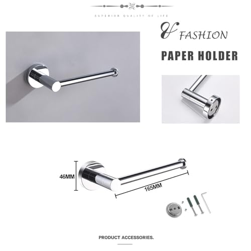 Accessoires de Salle de Bain Ensemble de 3 Pièces Inox Porte-Serviettes et Papier