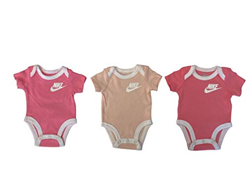 Image of Nike Infant Baby Bodysuits 3 Pack (PinkFoam(06CRWL-A9Y)/White, 6 Months)