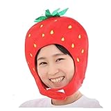 [pkpohs] かぶりもの いちご 野菜 ぬいぐるみ 着ぐるみ おもしろ コスプレ 帽子 仮装 (いちご)