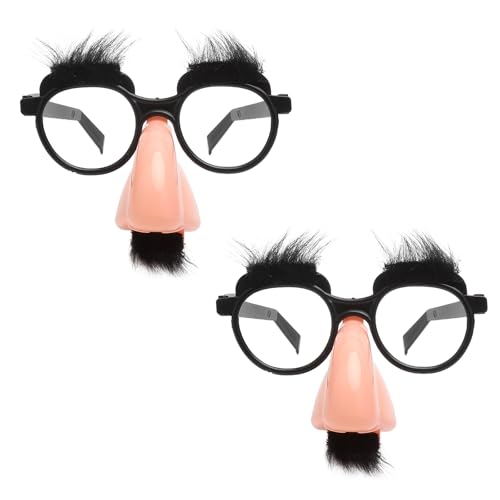KQDRAVINE 2 Pezzi Occhiali Divertenti Occhiali com Barba e Naso Grosso para Halloween, Scherzi, Feste e Festività