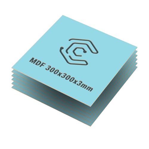 Creatorally Tablero MDF 3mm, Tablero de Madera Corte Laser 30x30 cm 6 Piezas para Grabado Láser Fresadora CNC Sierra de Calar, Modelado Calado (Azul)