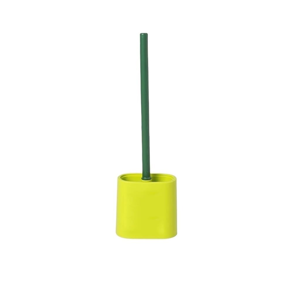 Tyuhduyur Green Bathroom Set Plastic Toilet Brush Holder Flat Brush Head Toilet Brush Wall Mounted Long Brush Handle Toilet Brush Holder Set Toilet Brush And Holder Set