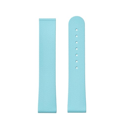 20mm FKM �N�C�b�N�����[�X�t�b�f�S���X�g���b�v Swatch X �I���K MoonSwatch Seamaster 300/600 ���j�o�[�T�����v�o���h�ƌ݊�������(Cyan-No Buckle)