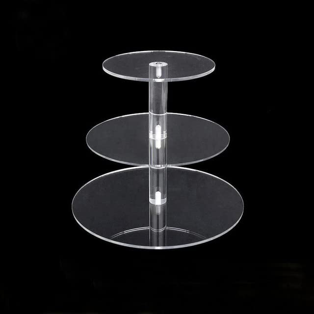 ZXJJ 3/4/5/6 Tier Clear White Round Cup Cake Stand Acrylic Cupcake Stand Supplies Display Tower Wedding Birthday Party Decoration (3 Tiers)