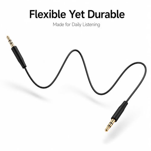 Image of Replacement Audio Cable Cord,Aux Wire 3.5mm to 2.5mm Compatible with Bose QuietComfort QC25 QC35 QC35II QC45 NC700 Soundlink Soundtrue Headphones (No mic)