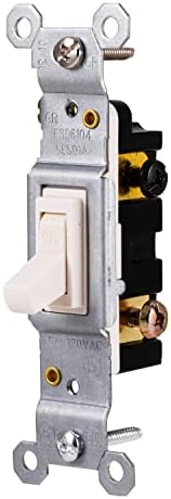 GE home electrical Grounding Toggle Switch, Single Pole, In Wall On/Off Fan & Light Switch Replacement, 15 Amp, Great for Home, Office & Kitchen, UL Listed, Light Almond, 18268
