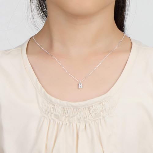 Collar de plata de ley inicial B regalo de cumpleaños para niños 2