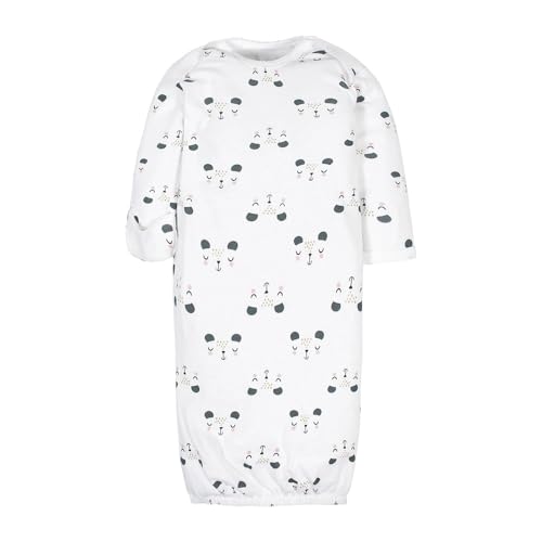 Image of Gerber Baby Girls 4-Pack Sleeper Gown - Soft Cotton Newborn Nightgowns, Elastic Hem Sleepwear Set for Infant Girls