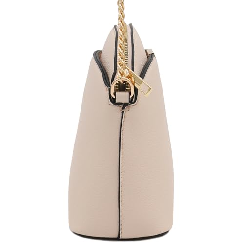 Image of FashionPuzzle Faux Leather Small Dome Crossbody Bag with Chain Strap