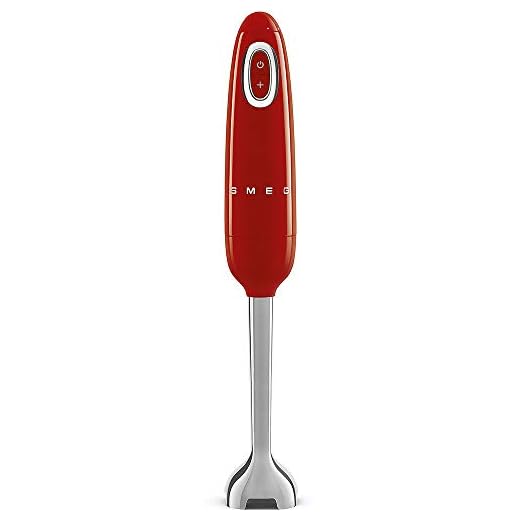 Smeg HBF01RDEU - Licuadora (Botones, Giratorio, 8150 RPM, 14850 RPM, Batidora de inmersión, Rojo, Acero inoxidable, 1,5 m)