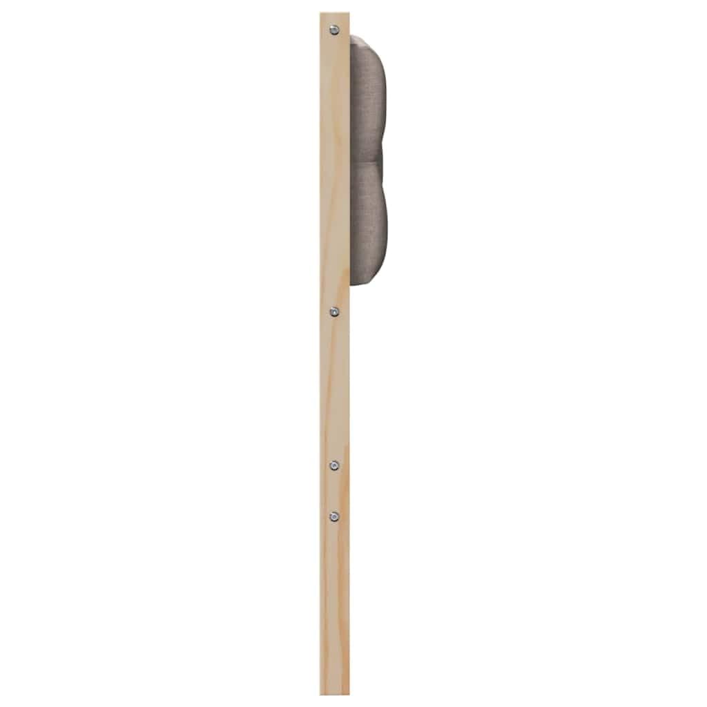 Zagłówek 120 cm, lite drewno sosnowe, brązowo-taupe, nowoczesny design, oddychający materiał, trwały, łatwy montaż, do sypialni, salonu