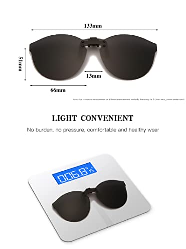 YAMEIZE Polarized Clip-on Sunglasses Anti-Glare UV400 Protection Flip Up Rimless Lens for Prescription Glasses2